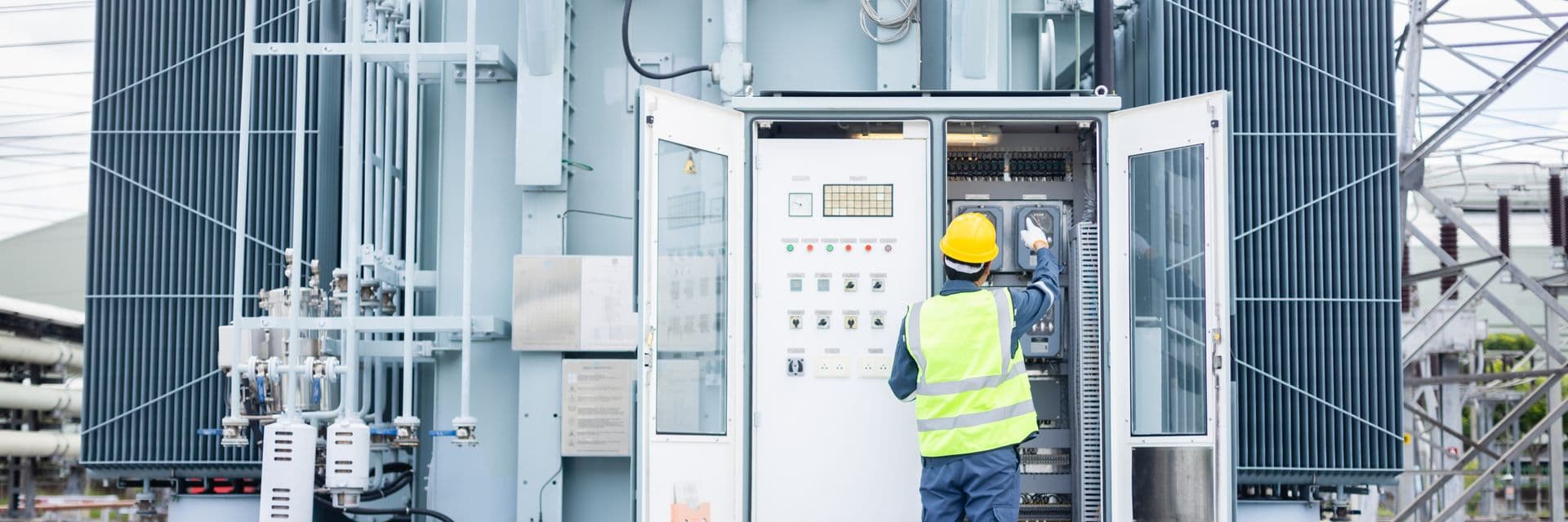 Commissioning and testing work in progress on electrical equipment